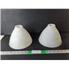 Image 1 : (2) Milk Glass Lamp Shades 6.5" Tall