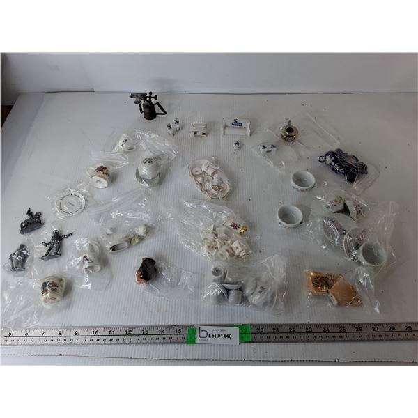 Miniature Ceramic Teasets, Metal Soldier Figurines, Misc.