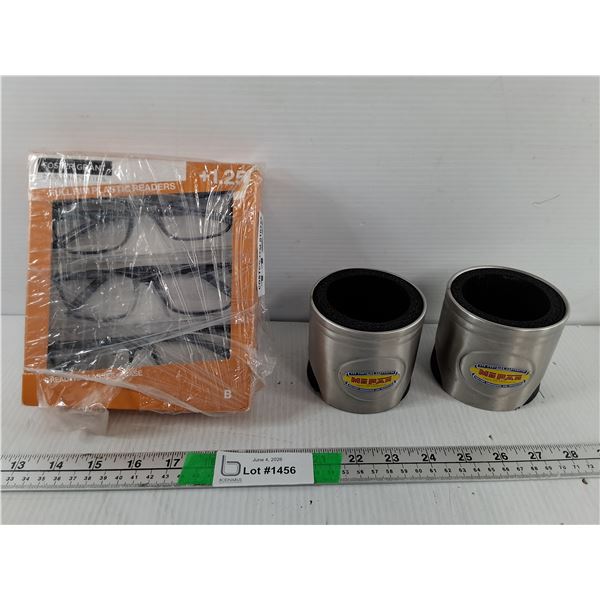 (2) Mopar Koozies & Foster Grant +1.25 Glasses