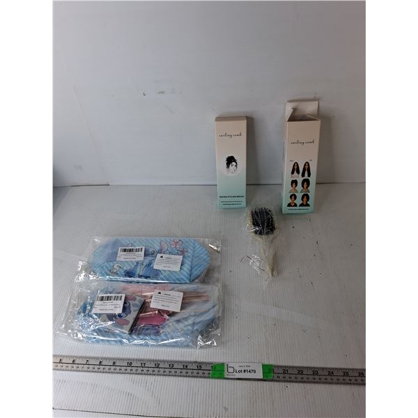 Stitch Themed Makeup Brushes & Cases, (2) Curling Combs