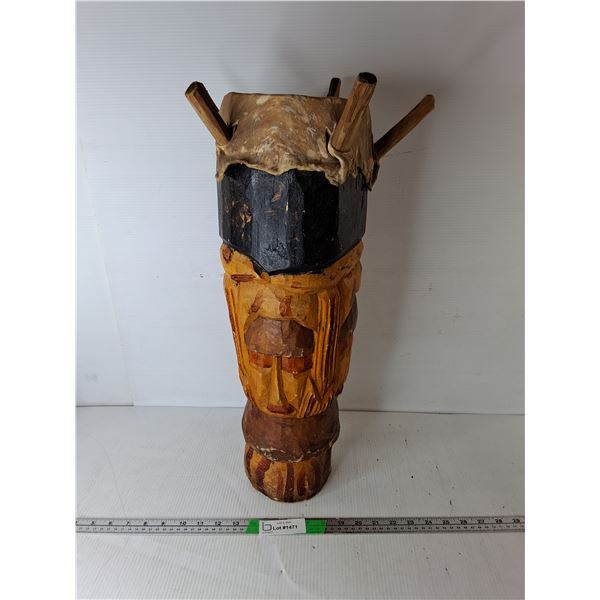Wooden Tribal Style Drum 23"- Can't Ship