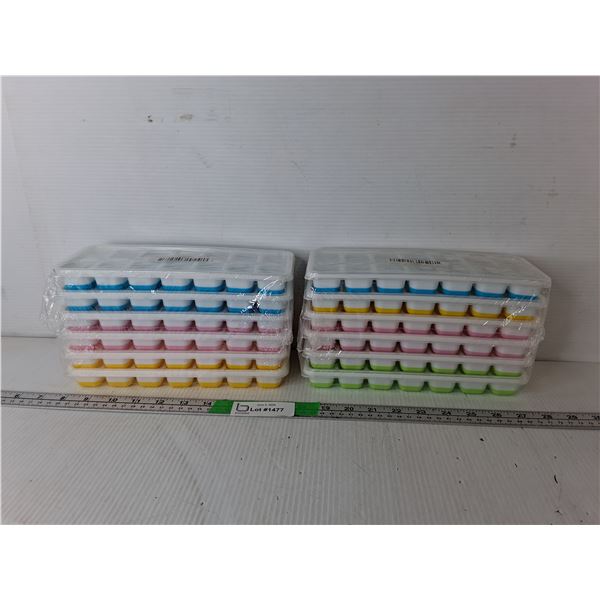 (12) Silicone Ice Cube Trays