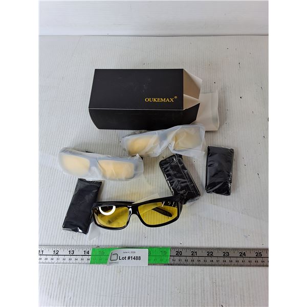 (3) Driving Glasses with Bags- Appear New