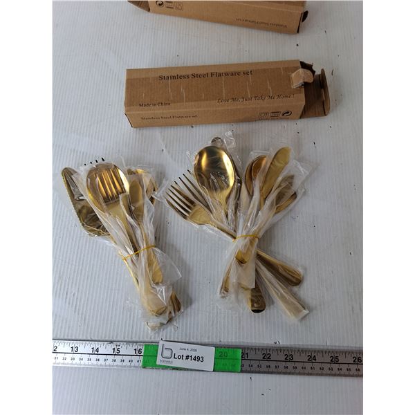 (2) Sets of Gold Colored Cutlery