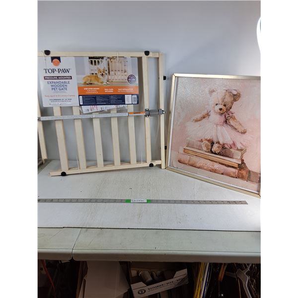Wooden Doorway Gate - As Is, Framed Picture - 20" x 20" - As Is, Cannot Ship