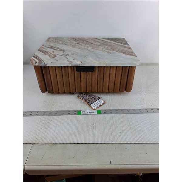 Decorative Wooden Box With Drawer - 18.25" x 14.5" x 7.25" - As Is - Cannot Ship