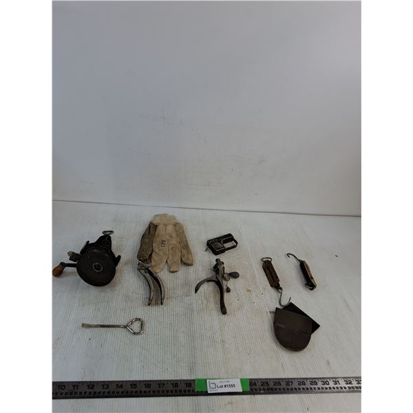 (2) Fishing Weigh Hooks, Paint Can Opener, Glove, Misc