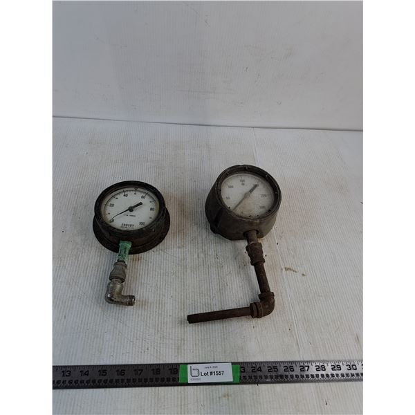 (2) Vintage Ashcroft Industrial Pressure Gauges ( as is)