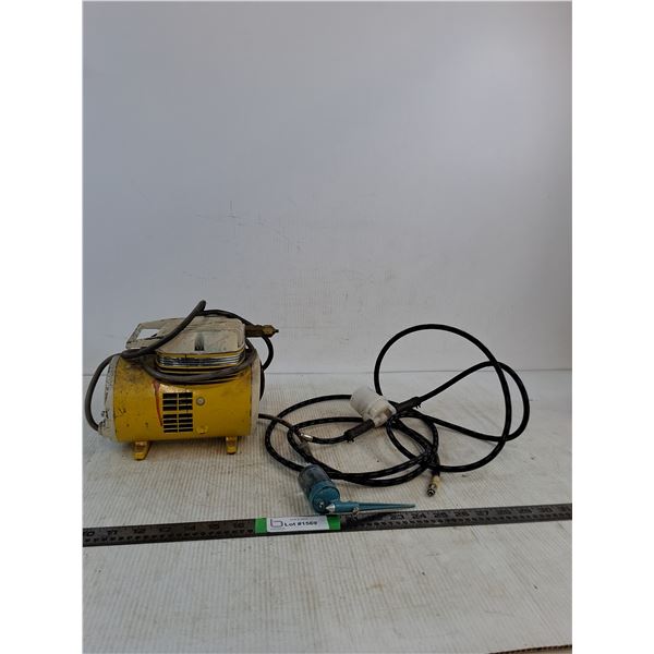 Yellow Badger Air-Brush Co. Oilless Diaphragm Compressor 8"x7" ( as is, cannot ship)