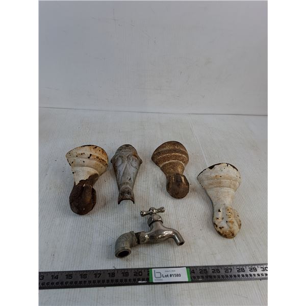 Vintage Cast Iron Ball And Claw Bathtub Feet