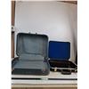 Image 1 : Blue Suitcase 21"x15"x8", Black Briefcase 17"x13"x4" ( cannot ship, as is)