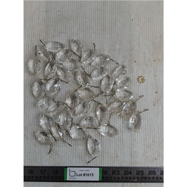 (35) Plastic Crystal Gem Ornaments 2''x1''