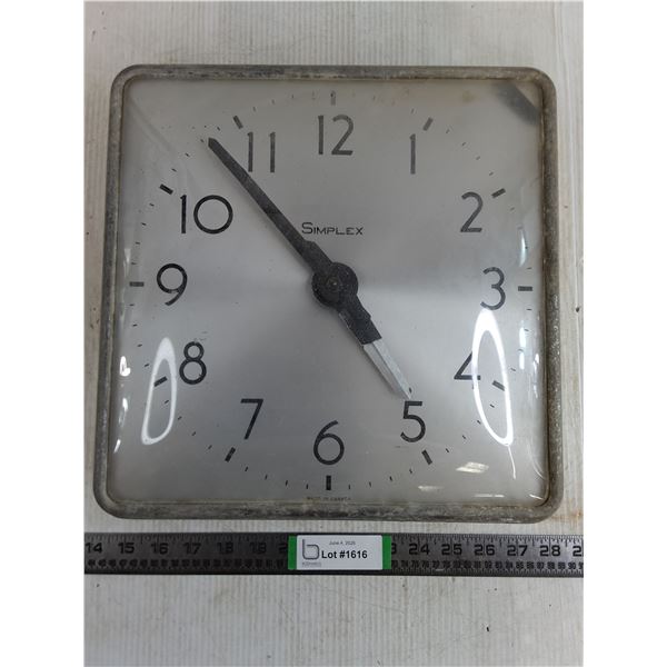 Simplex Wall Clock 12''x13''x3''