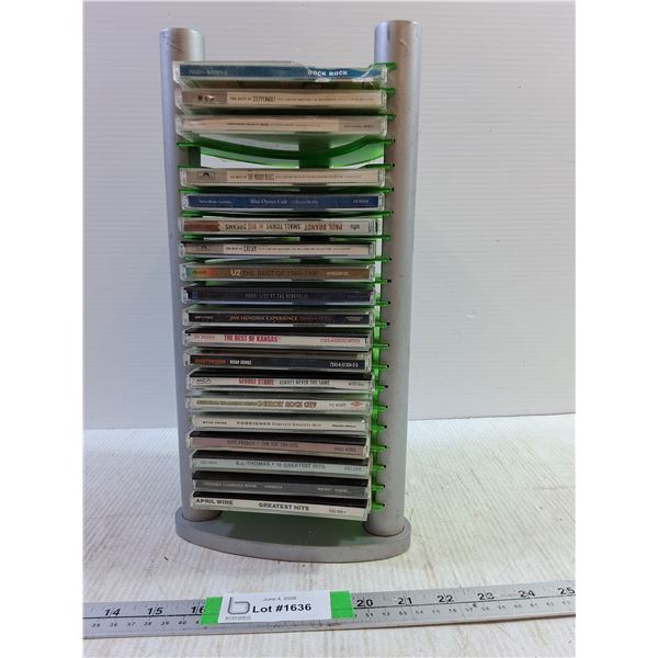 Various Cds With Organizer- Best Of Kansas, Detroit Rock City, April Wine Greatest Hits, Harley Davi
