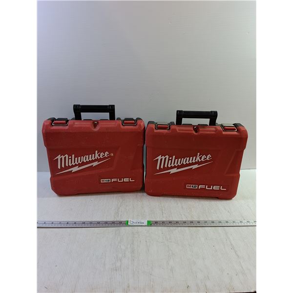 (2) Milwaukee M18 Fuel Drill Storage Boxes 14"x12"x4.5"