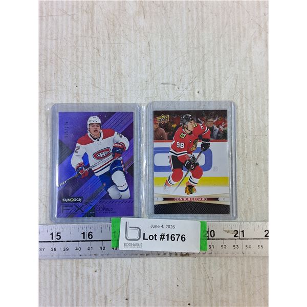 (2) Hockey Rookie Cards Of Berard & Caufield- Cannot Authenticate