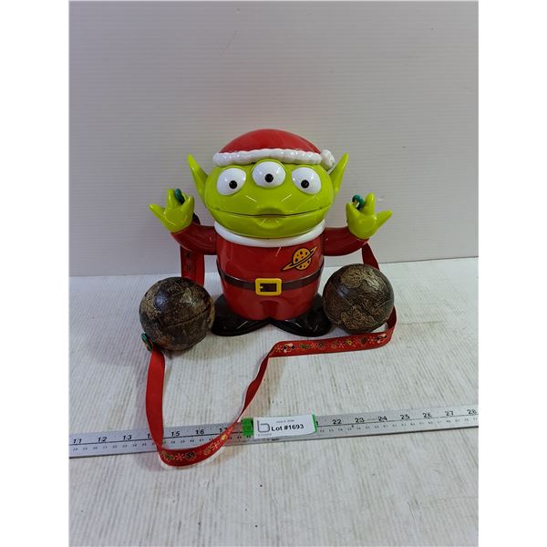 Disney Parks Toy Story Alien Christmas Popcorn Bucket, (2) Small Globes