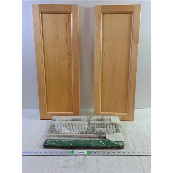 Solid Oak Shaker Replacement Cabinet Doors, Vintage Fujitsu FKB8720 Series Keyboard