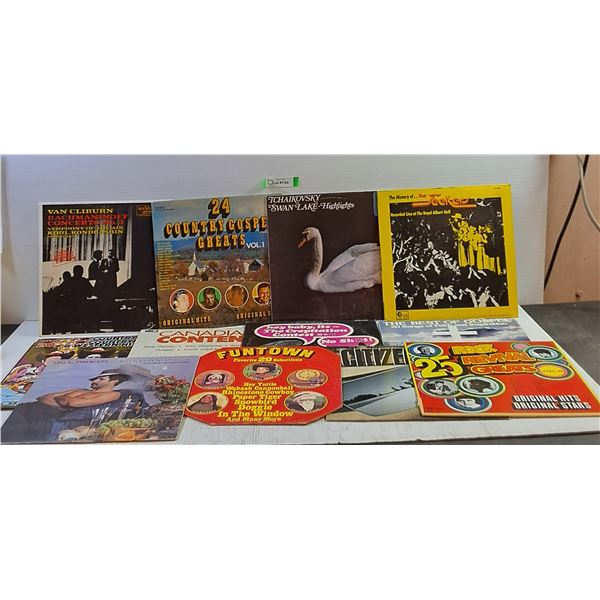 (13) Various Records-Paul Parker, Citizen Kihn, Country Western, Van Cliburn, Tchaikovsky, Funtown,
