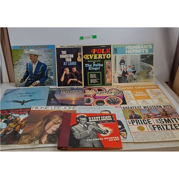 (13) Various Records- Rickie Lee Jones, Full House, Herman's Hermits, The Kingston Trio, Wilf Carter
