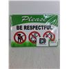 Image 2 : (3 Sets) Lawn Signs (Please Be Respectful) - 12"x8"
