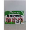 Image 2 : (3 Sets) Lawn Signs (Please Be Respectful) - 12"x8"