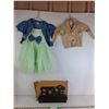 Image 1 : Girl's Dress ( Approx Size 2), Cardigan (Approx Size 6 mos), Metal Key Ring Holder - 8"x12"