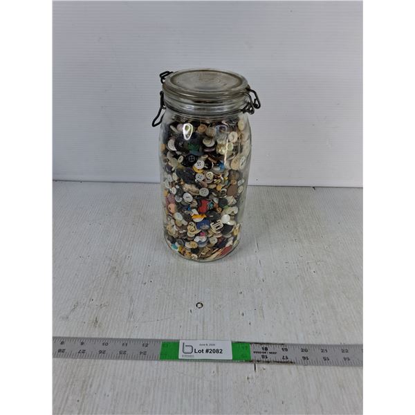 11" Jar Of Assorted Buttons