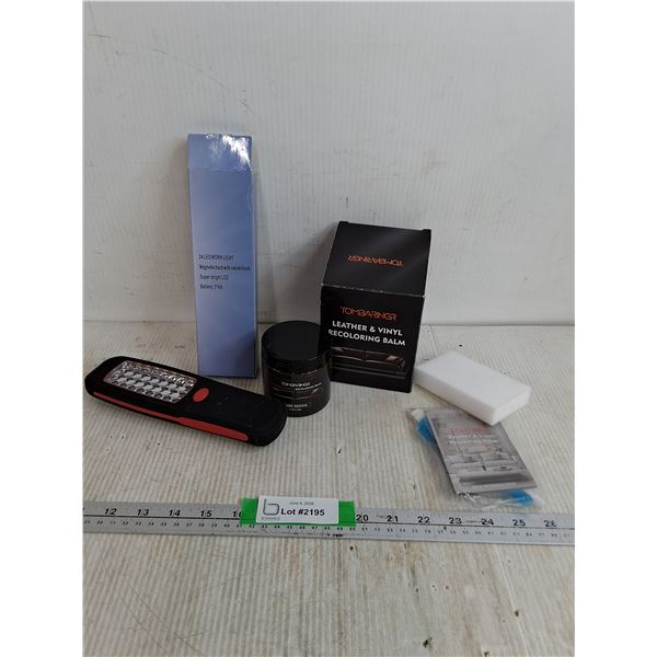 Tombaringr Leather & Vinyl Recoloring Balm Kit, 24 LED Work Light BothbNIB
