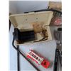 Image 4 : Tackle Box, BBQ Accessories, Toy Firetruck As Is, (2) Working Tire Pumps and Light, Cannot Ship