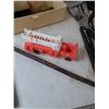 Image 5 : Tackle Box, BBQ Accessories, Toy Firetruck As Is, (2) Working Tire Pumps and Light, Cannot Ship