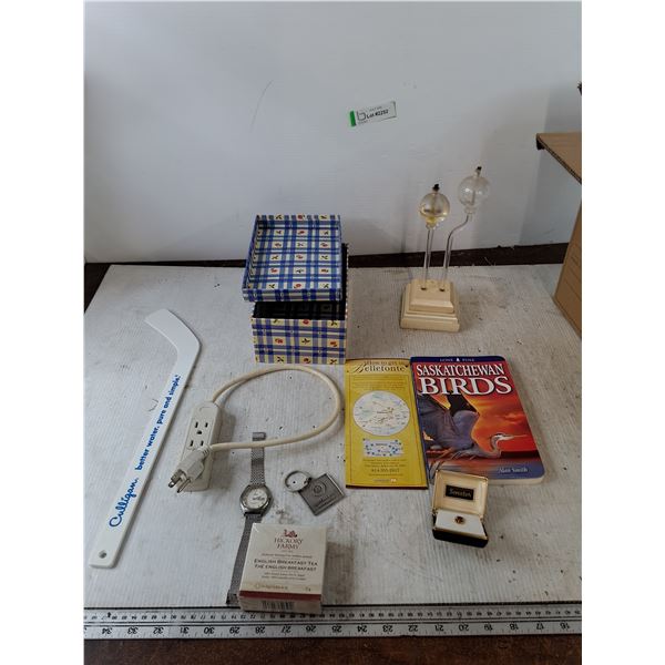 Senator Jewelry, Perfume Stand, Tea Bags, Untested Power Bar, Misc