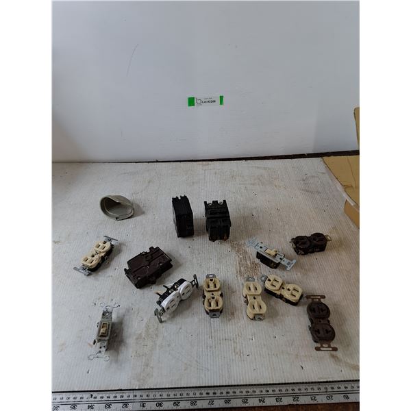 Assorted Breaker Levers, Lightswitches, Outlets All As-Is