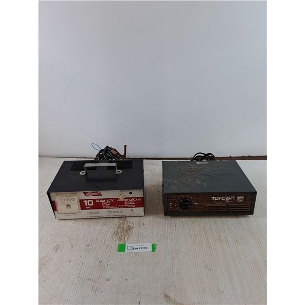 Torcan Interior Car Warmer and Allanson 10 Amp Battery Charger, Both Untested