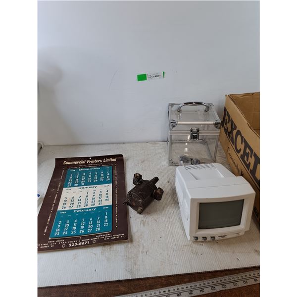 Security Monitor Untested, 1969 Calendar, Clear Box, Ignition Coil Untested