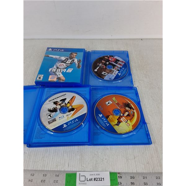 FIFA 19, Overwatch, Dragonball Z, NHL 23 PS4 Games- As Is