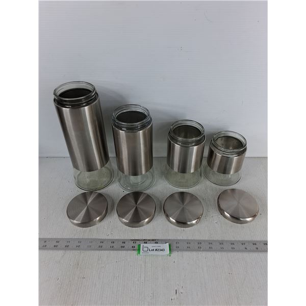 (4) Glass Containers w/ Lids - Up To 11.5"
