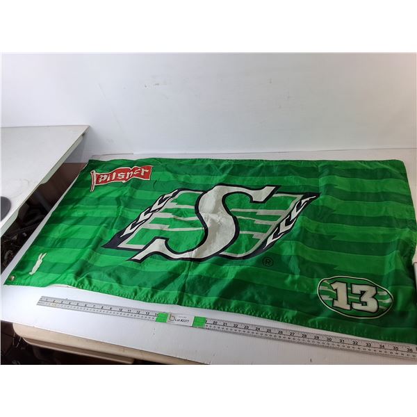 Sask. Roughriders/Pilsner Flag 45" x 22.75"