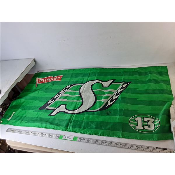 Sask. Roughriders/Pilsner Flag 46" x 23.5"