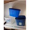 Image 1 : (3) Plastic Storage Totes Up to 23" x 17.5" x 15.5"- Can't Ship