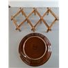 Image 3 : (2) Japanese Stoneware Plates & Wooden Accordian Racks