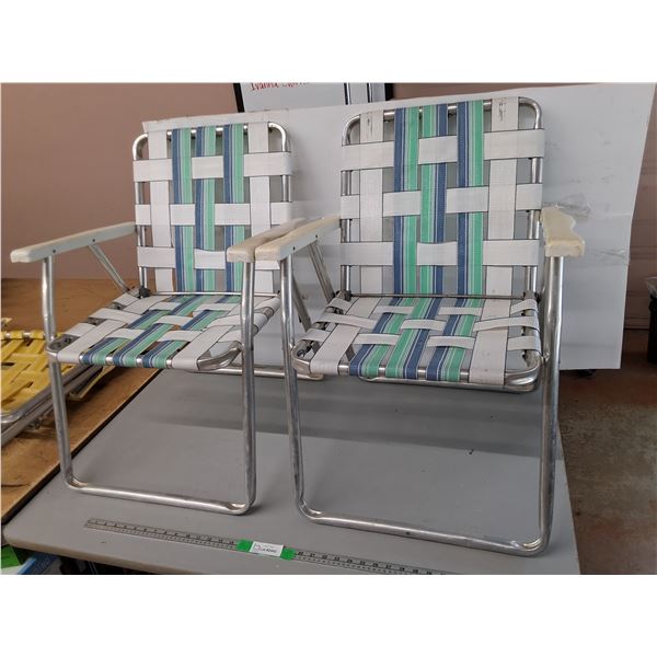(2) Folding Lawn Chairs 29" Tall- Can't Ship