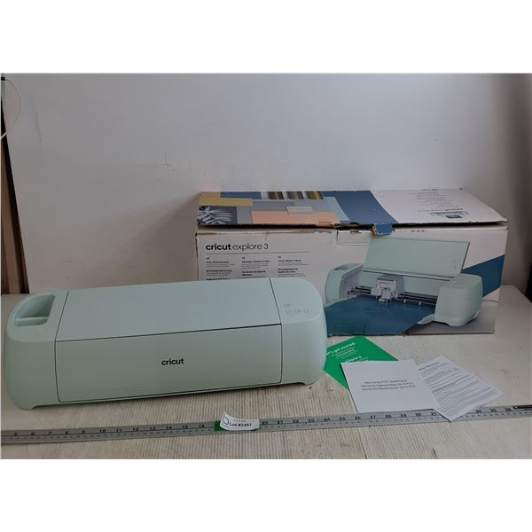 Cricut Explore 3 Cutting Machine 21.5"x5.5" No Cord, Broken Belt, As Is