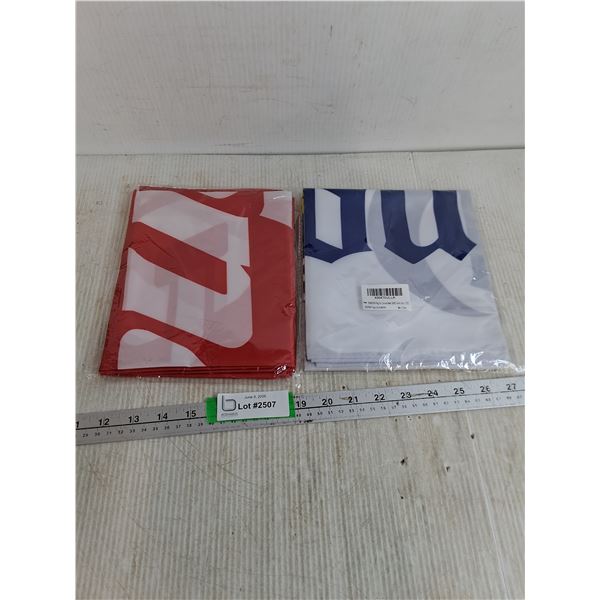 (2) Flags- Corona Beer And Snap On Tools Approx 3ftx 5ft Sealed