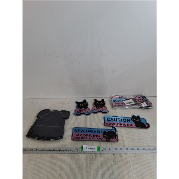 Fleece Lined Toddler Beanie, Cat Themed Car Magnets