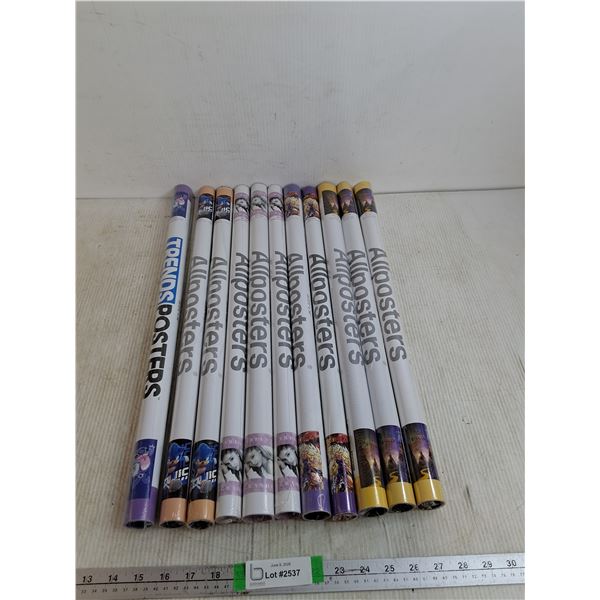 (11) Posters 22.375"x34" With Some Duplicates- Stitch, Sonic, Ariana Grande, DragonBall Z, And Wicke