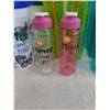 Image 3 : (16) Mostly Beach Themed Water Bottles Up To 9.5" H x 5" D