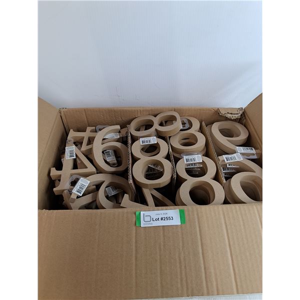 Box Of Free Standing MDF Numbers 5"