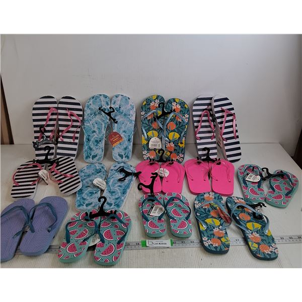 Various Girls And Womens Flipflops Sizes S (11/12) - L (9/10)