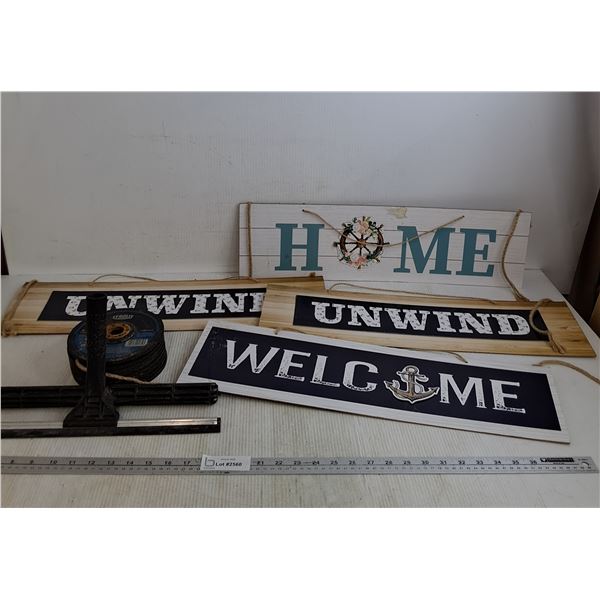 Tyrolit 2-in-1 Grinding Wheels, (4) Beach House Door Signs 23.5"x. 7", Squeegee